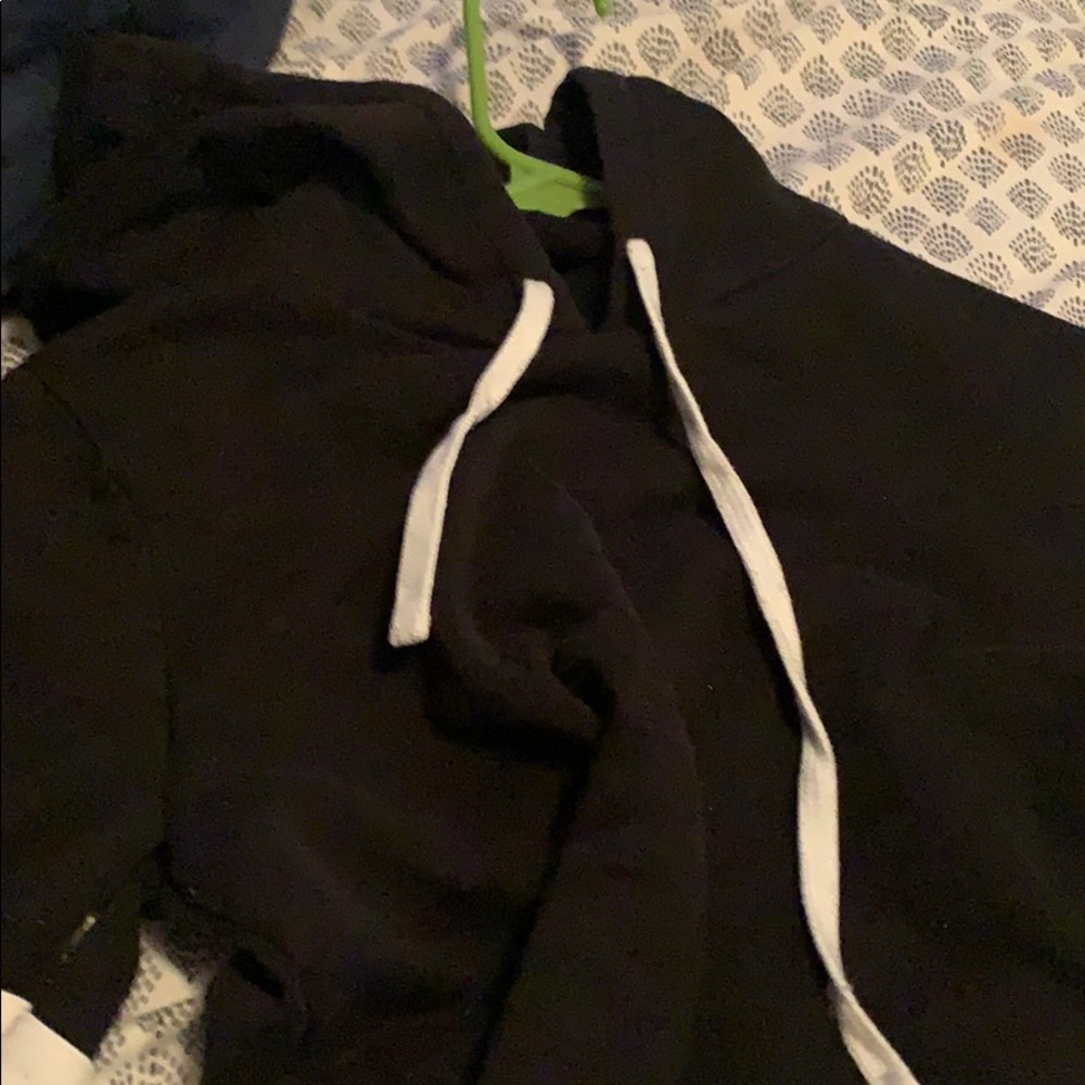 A black and white hoodie